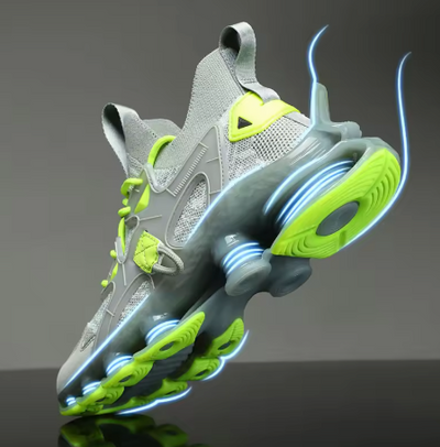 baskets reflechissantes avec ressorts grises