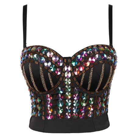 bustier paillette reflechissant femme