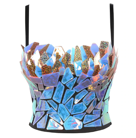 top reflechissant chic paillette