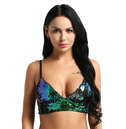 soutien gorge paillette reflechissant