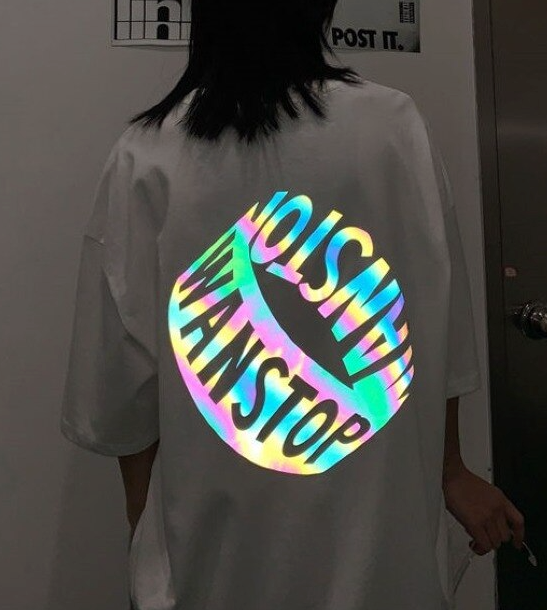 t shirt femme oversize reflechissant