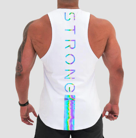 debardeur blanc reflechissant large