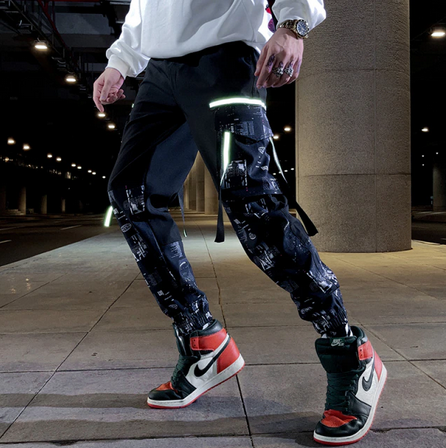 pantalon cargo reflechissant