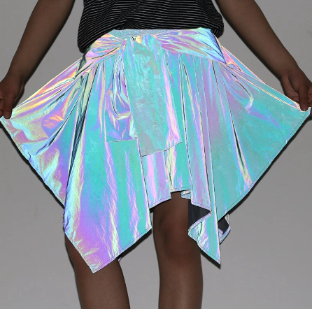 jupe reflechissante asymetrique