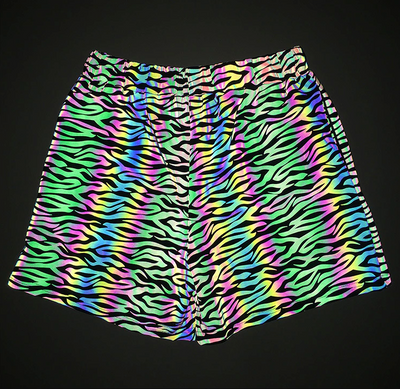 short zebre multicolore reflechissant homme