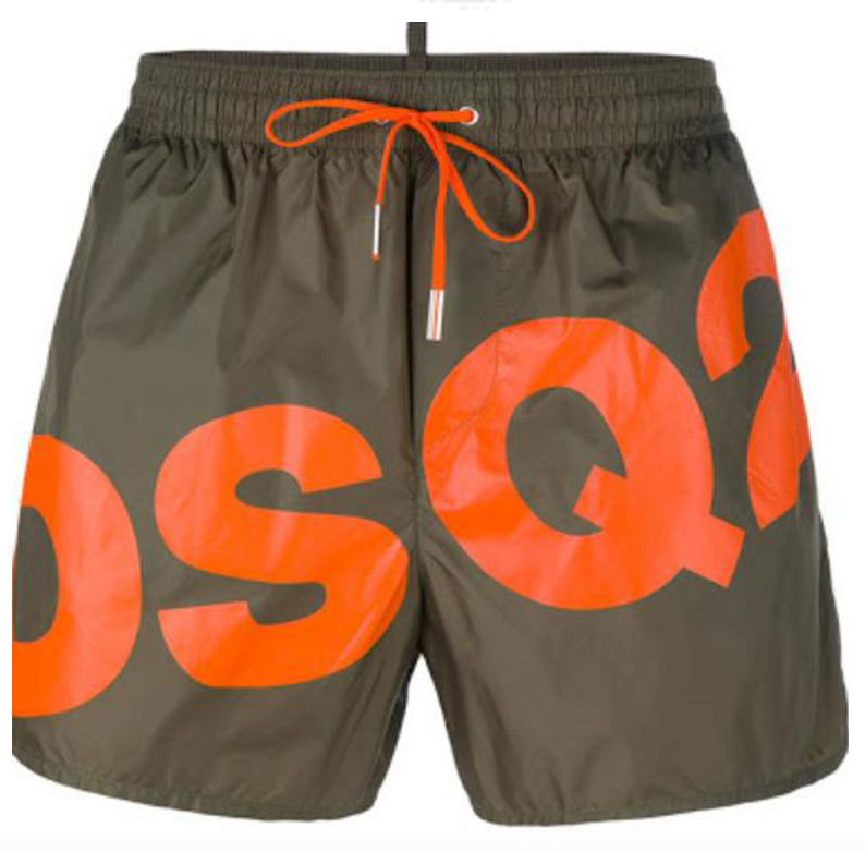 Short de Bain homme kaki orange reflechissant 