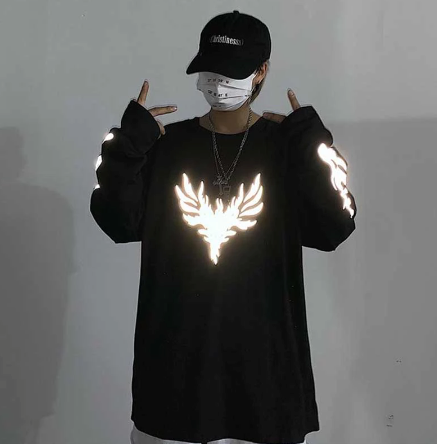 tee shirt manches longues reflechissant dans la nuit