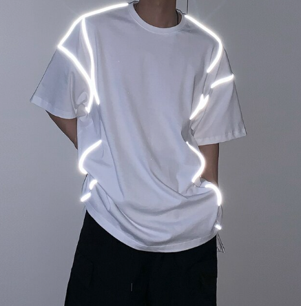 tee shirt blanc bandes reflechissantes