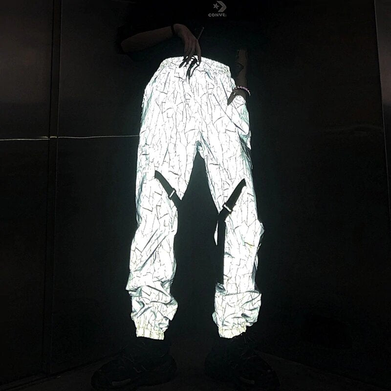 pantalon leopard reflechissant large