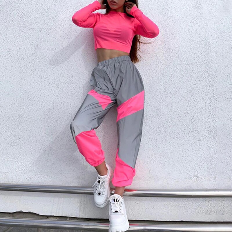 Pantalon Jogging Rose Réfléchissant