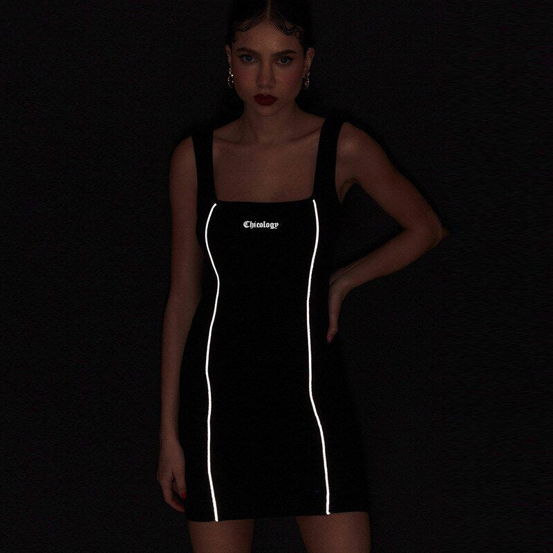 robe courte sexy reflechissante