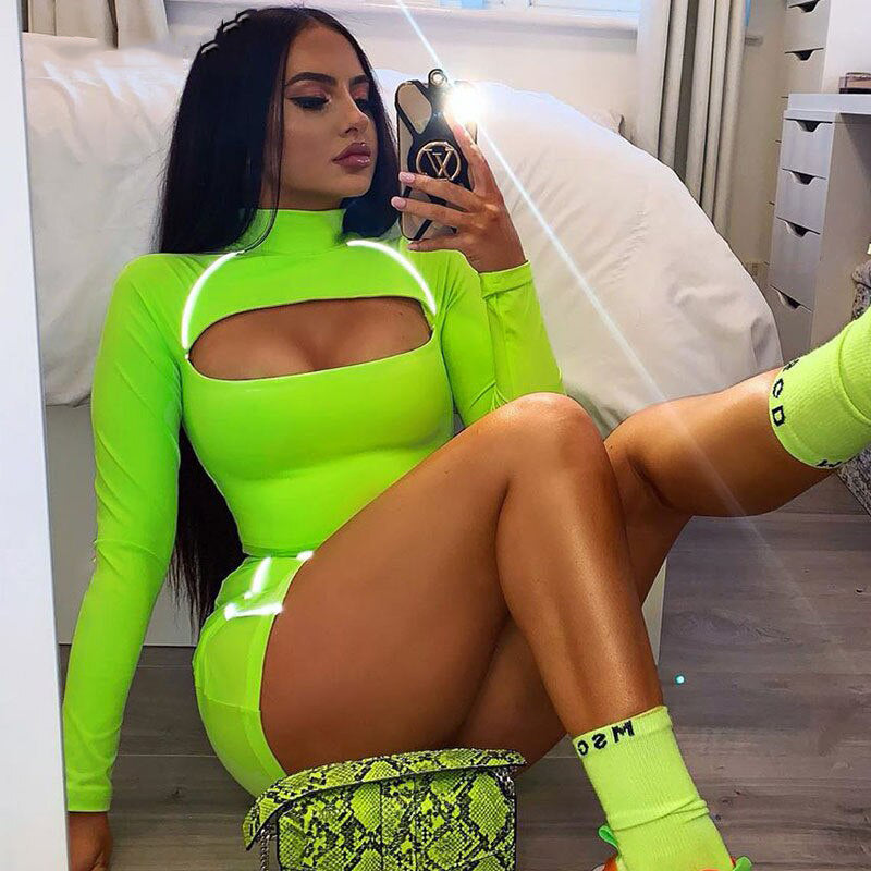 robe reflechissante verte sexy 2 pieces